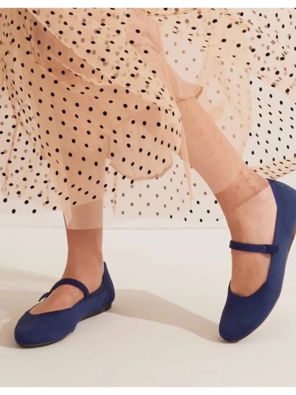 Rothy's The Square Mary Jane Flats in Navy Blue Size 6 Preppy Officewear